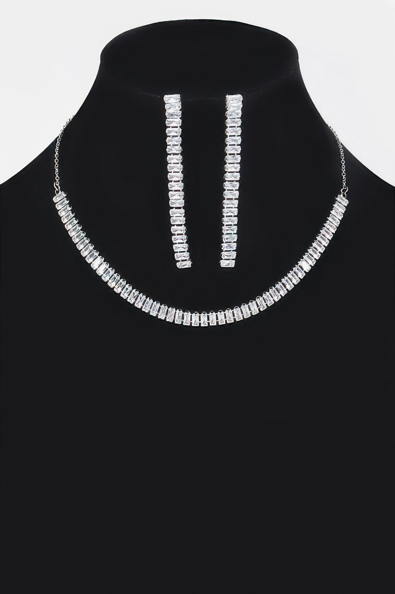 Rhinestone Choker W/earring - Crowned Energy CO.