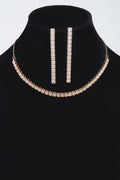 Rhinestone Choker W/earring - Crowned Energy CO.