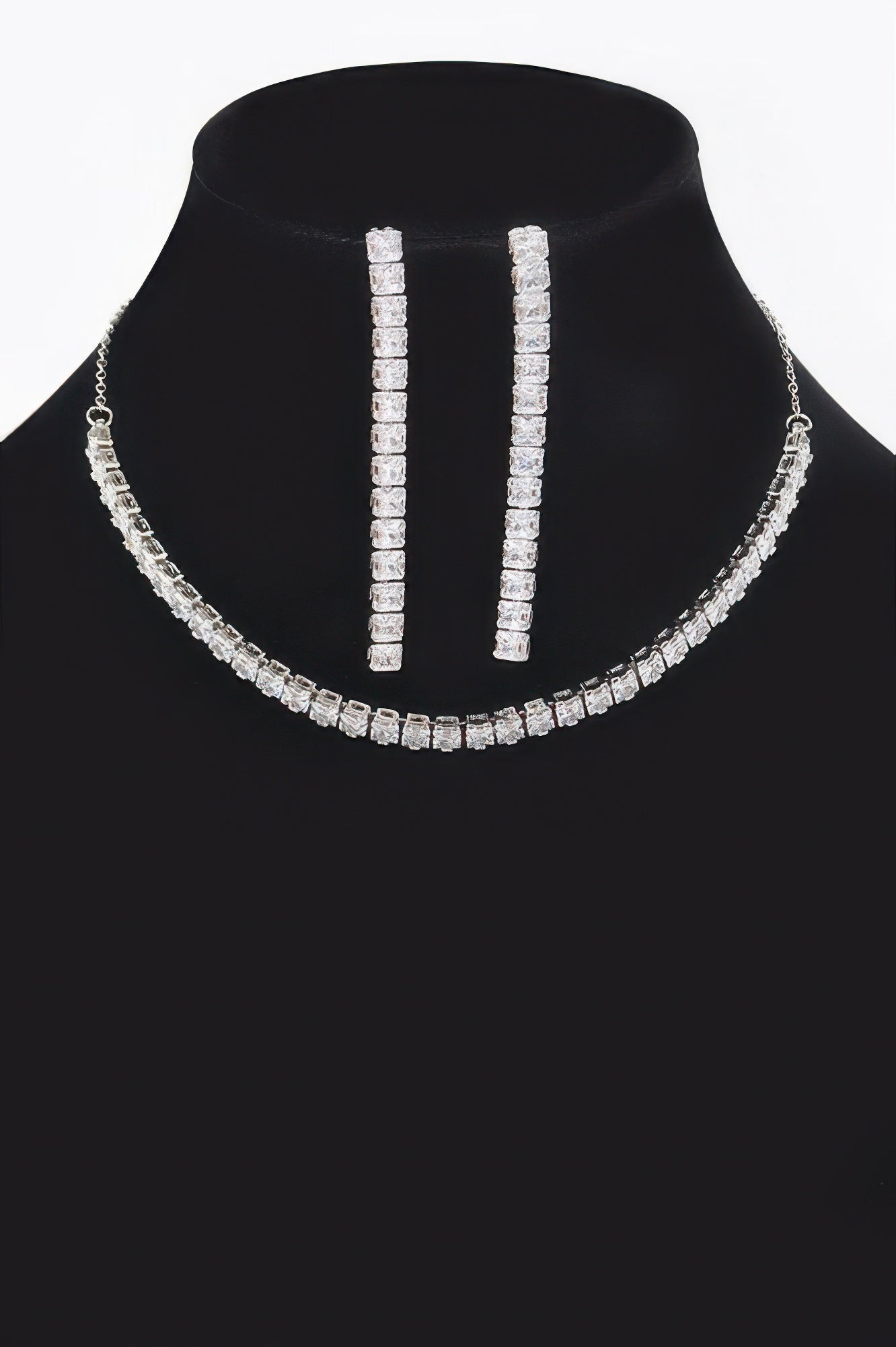 Rhinestone Choker W/earring - Crowned Energy CO.