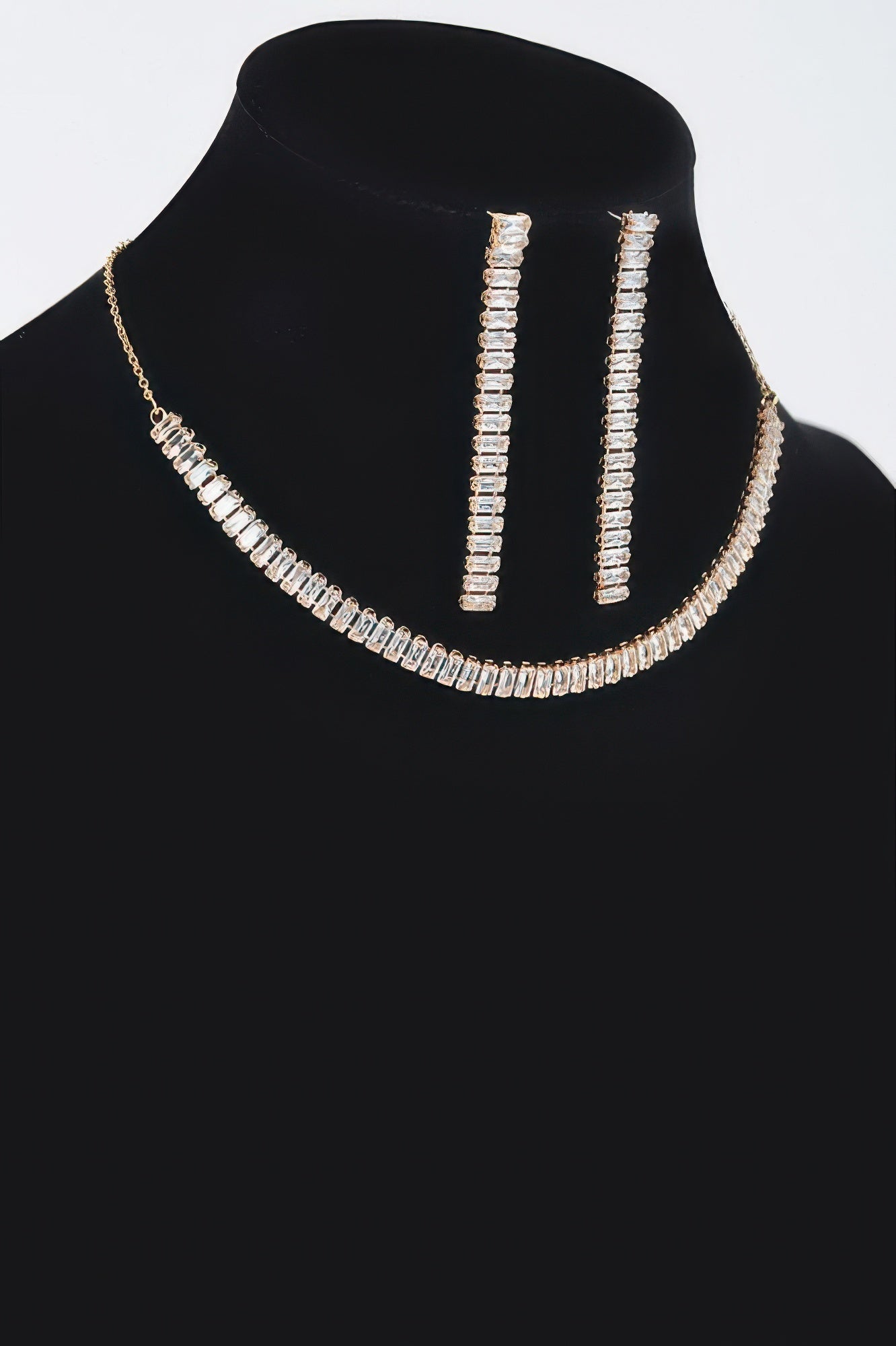 Rhinestone Choker W/earring - Crowned Energy CO.