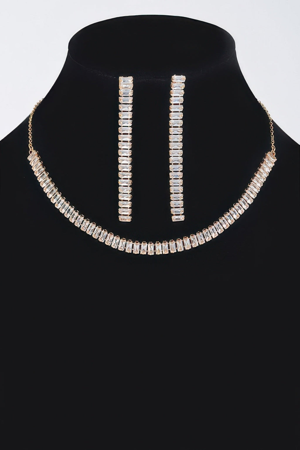 Rhinestone Choker W/earring - Crowned Energy CO.
