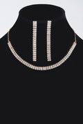 Rhinestone Choker W/earring - Crowned Energy CO.