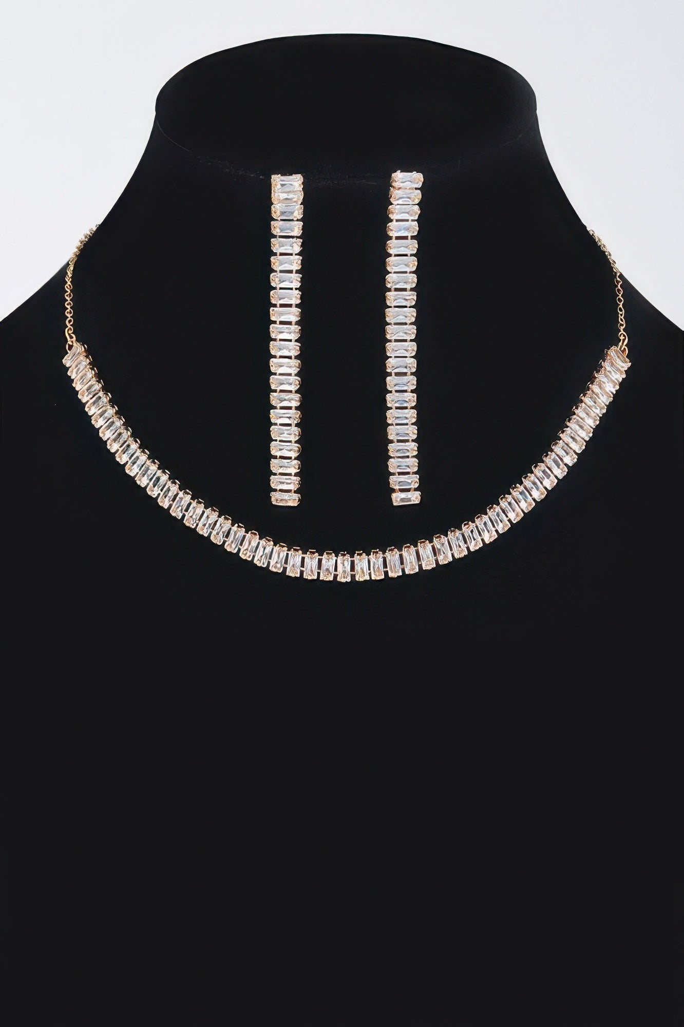 Rhinestone Choker W/earring - Crowned Energy CO.