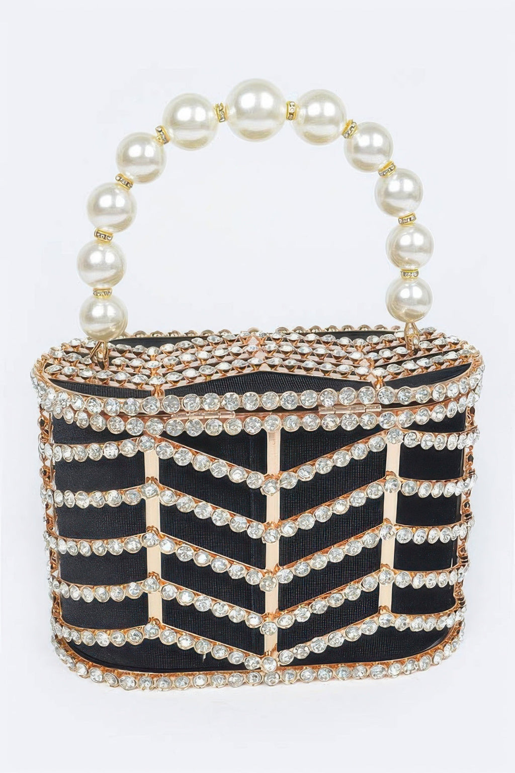 Rhinestone Metal Frame Clutch - Crowned Energy CO.