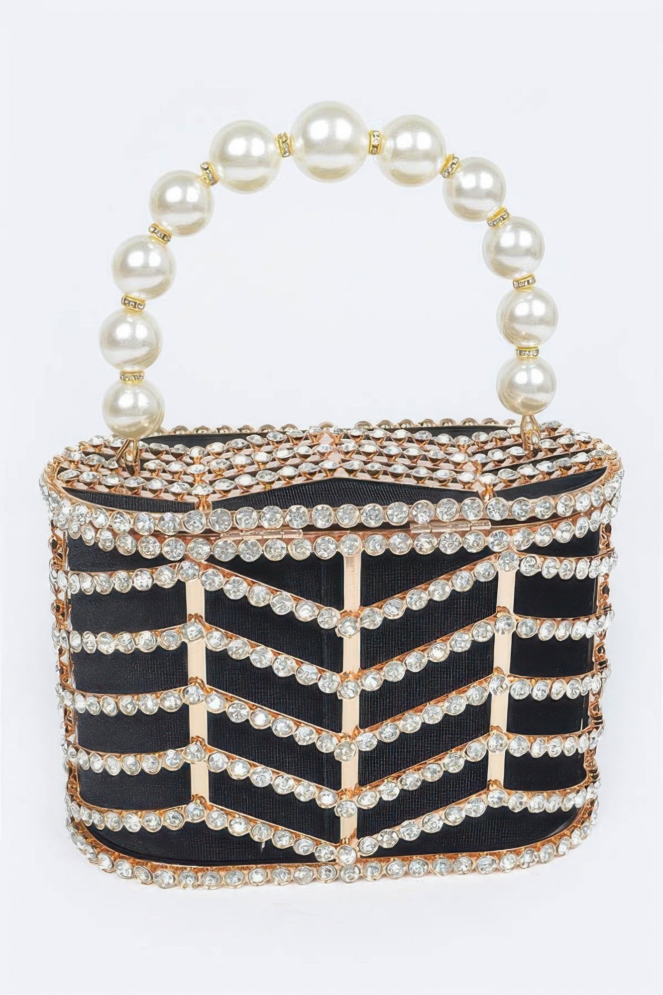 Rhinestone Metal Frame Clutch - Crowned Energy CO.