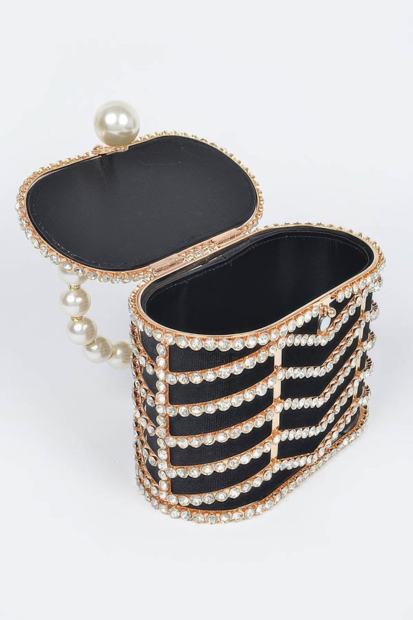 Rhinestone Metal Frame Clutch - Crowned Energy CO.