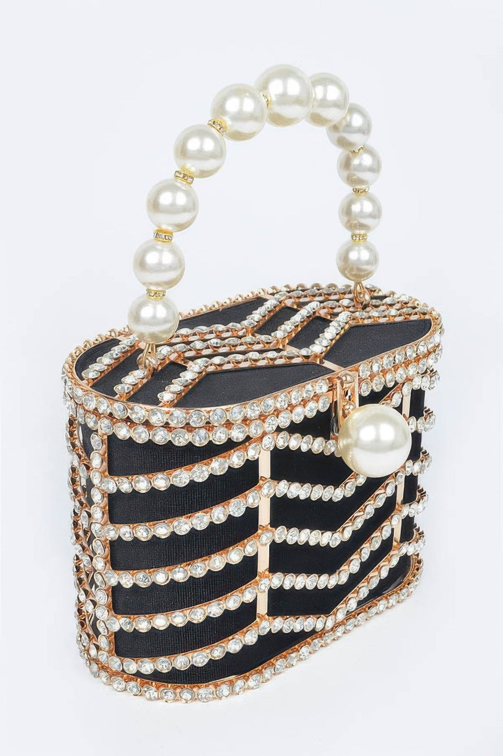 Rhinestone Metal Frame Clutch - Crowned Energy CO.