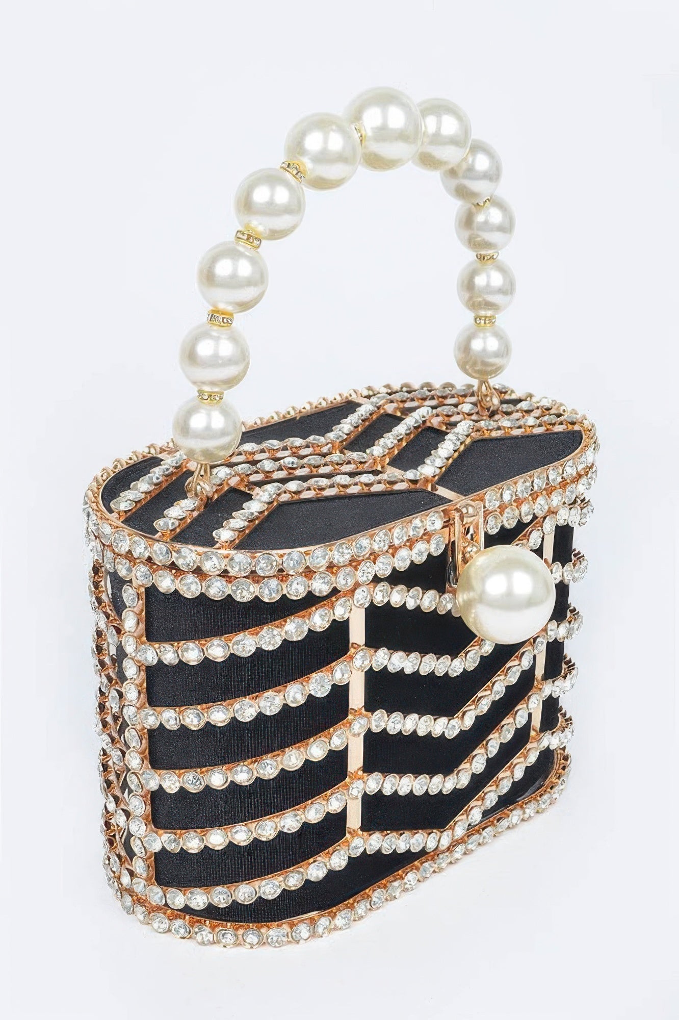 Rhinestone Metal Frame Clutch - Crowned Energy CO.