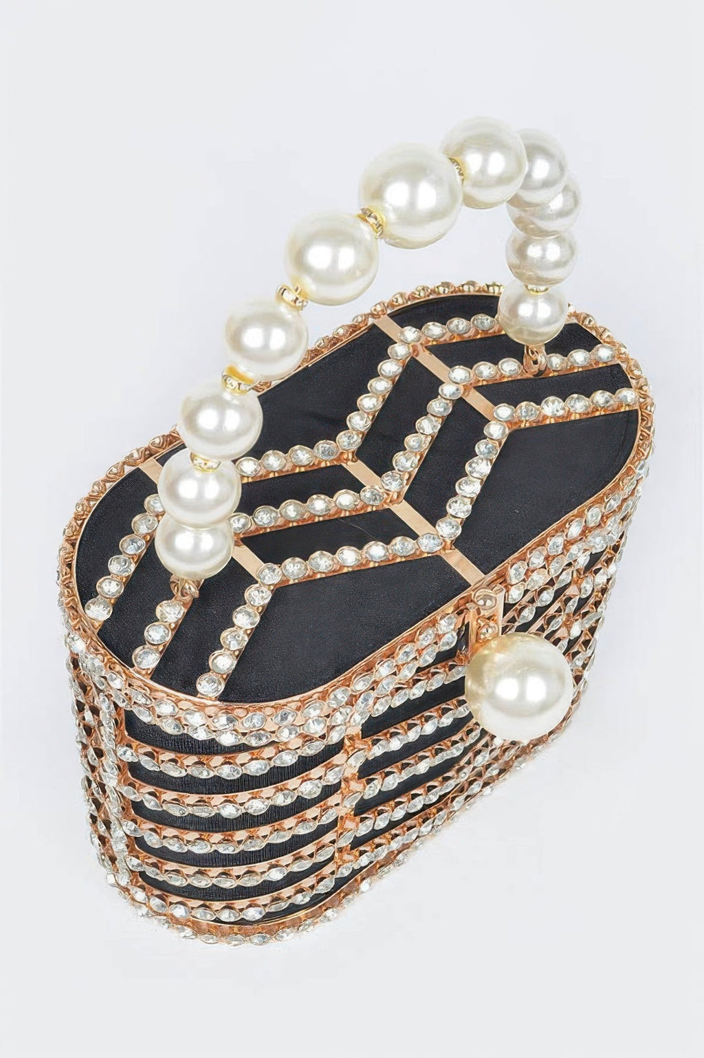 Rhinestone Metal Frame Clutch - Crowned Energy CO.