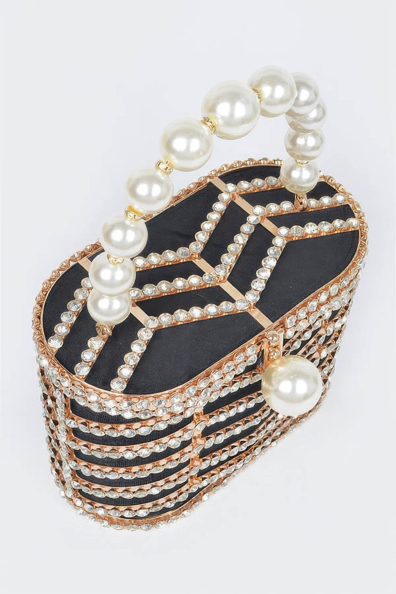 Rhinestone Metal Frame Clutch - Crowned Energy CO.