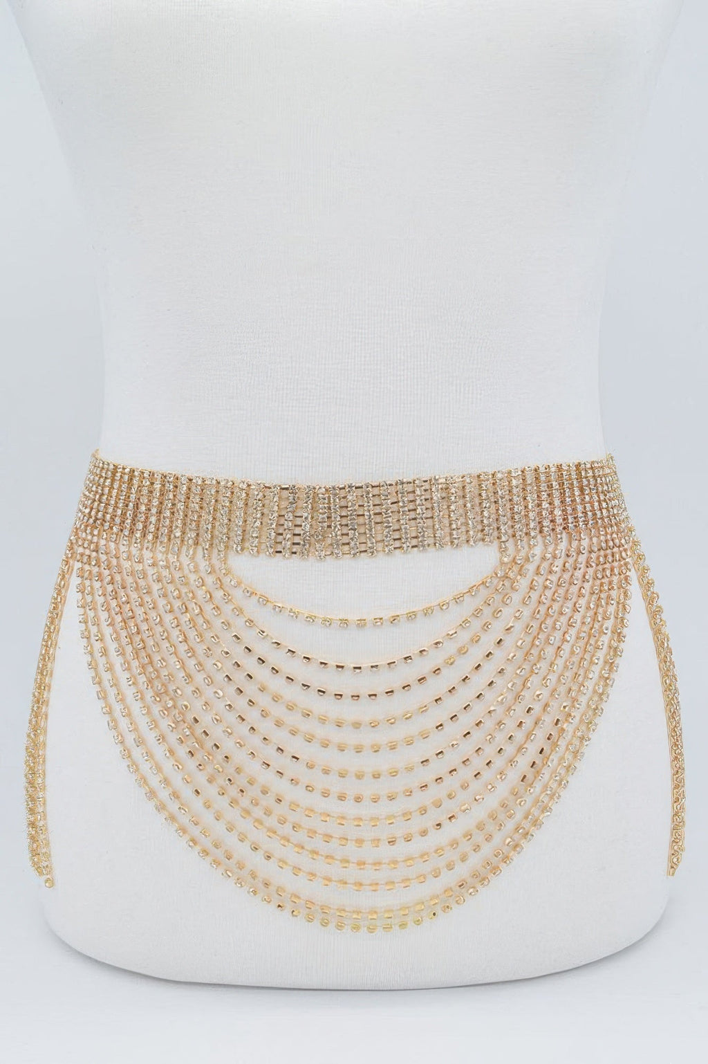 Rhinestone Multi Layered Drop Belt - Crowned Energy CO.