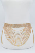 Rhinestone Multi Layered Drop Belt - Crowned Energy CO.