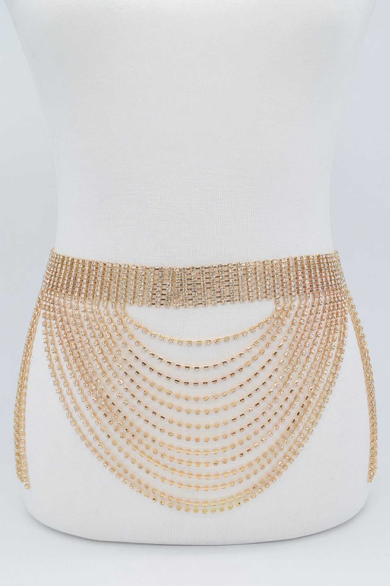 Rhinestone Multi Layered Drop Belt - Crowned Energy CO.