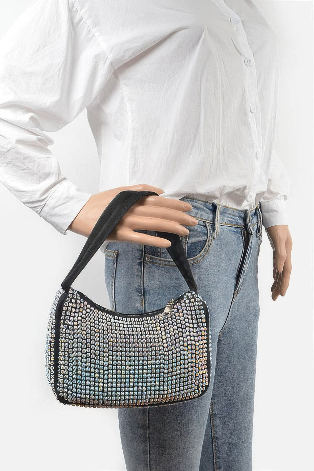 Rhinestone Simple Shoulder Bag - Crowned Energy CO.