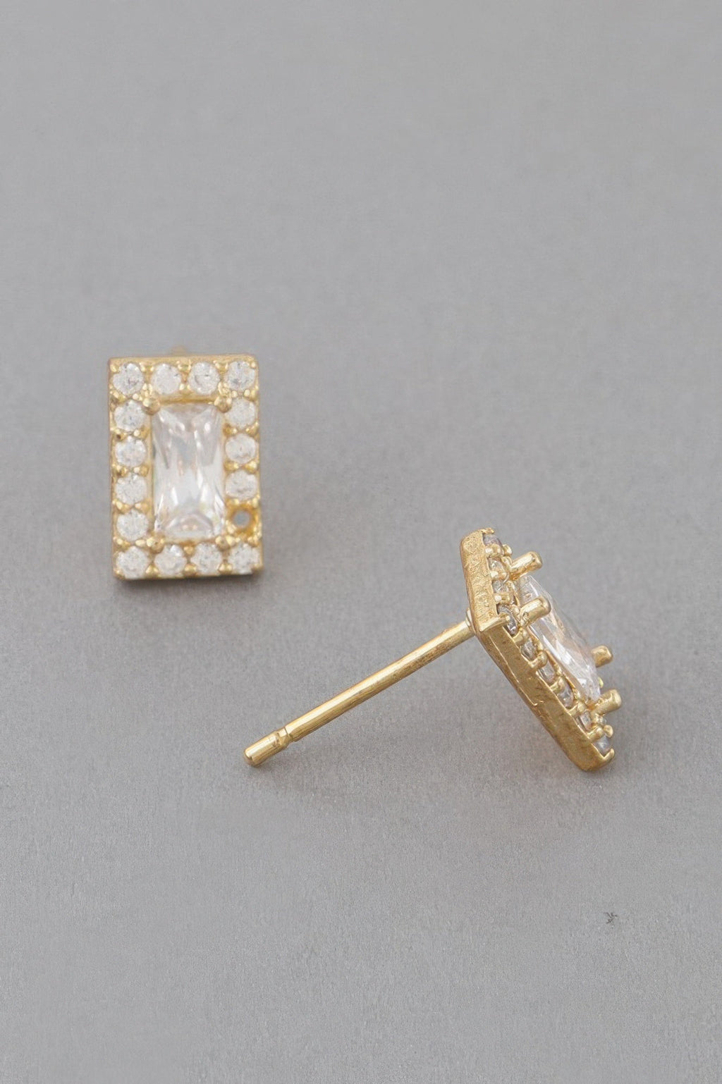 Rhinestone Square Stud Earrings - Crowned Energy CO.