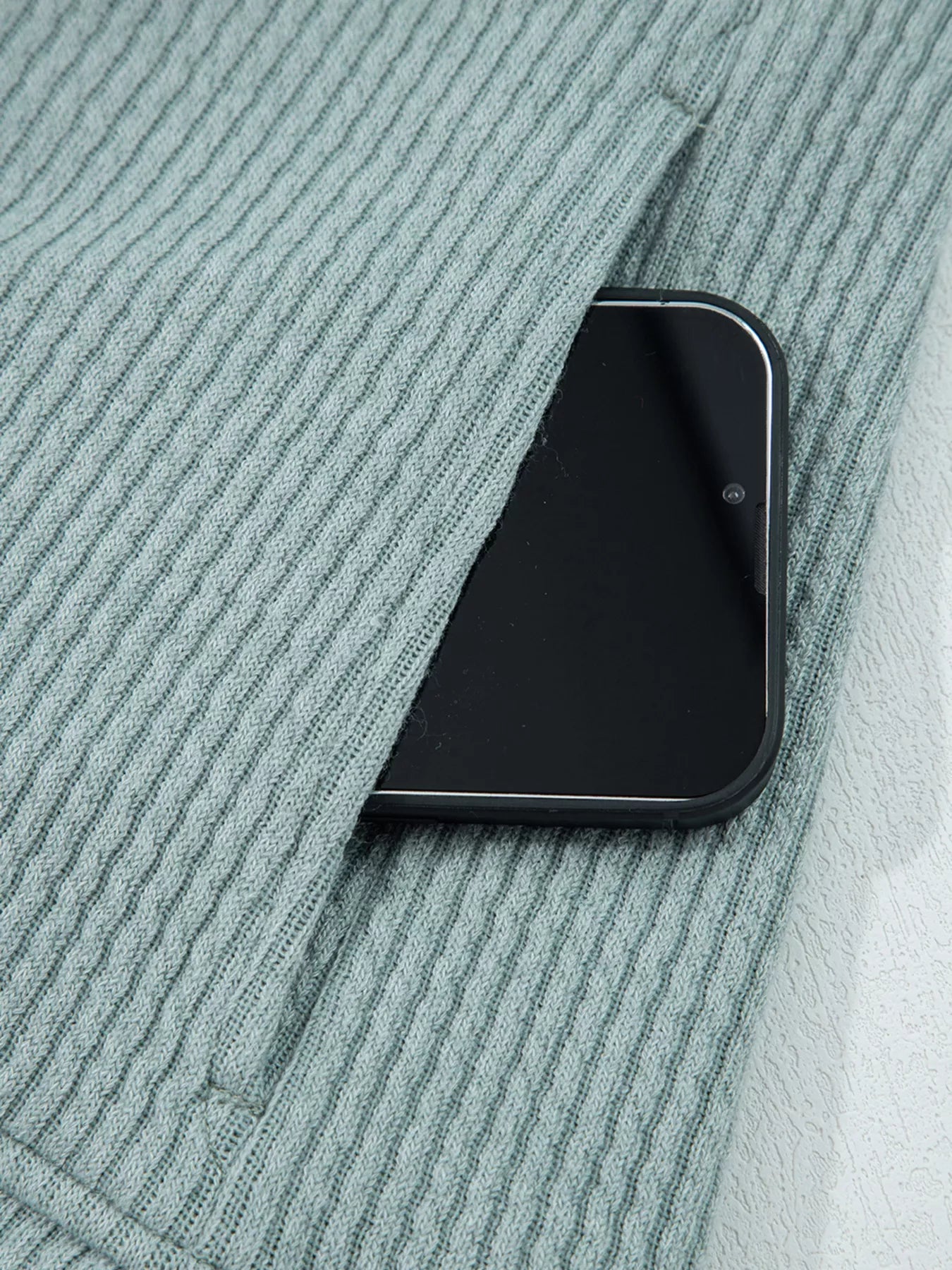 Crowned Energy CO. Sage / S Trendsi Tops/Sweatshirts & Hoodies Ribbed Drop Shoulder Knit Hoodie