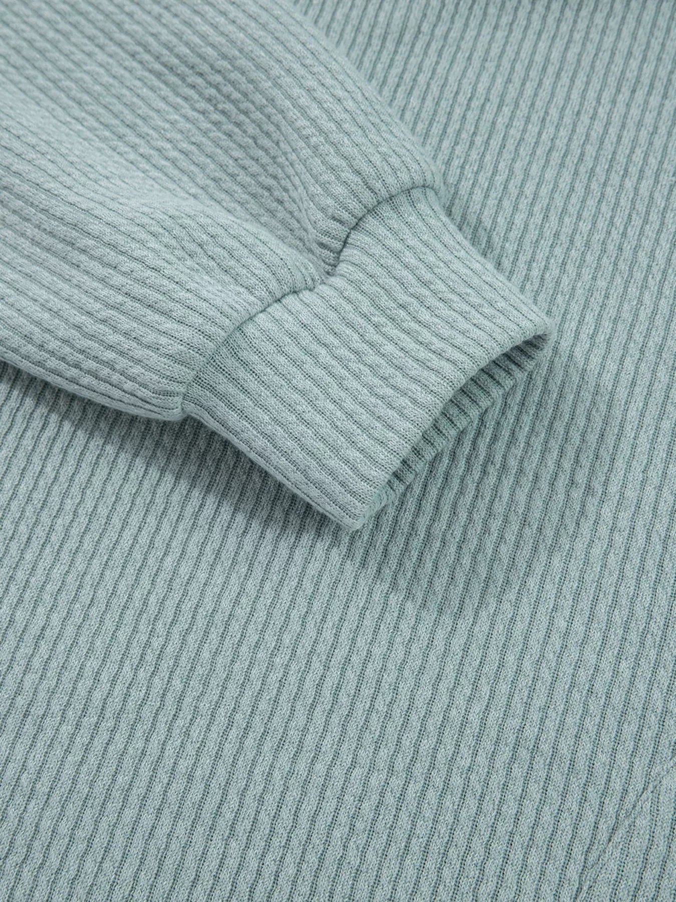 Crowned Energy CO. Sage / S Trendsi Tops/Sweatshirts & Hoodies Ribbed Drop Shoulder Knit Hoodie