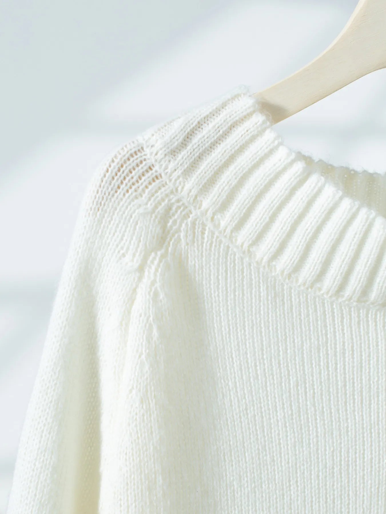 Crowned Energy CO. White / S Trendsi Sweaters & Cardigans/Cardigans Ribbed Knit Boat Neck Sweater