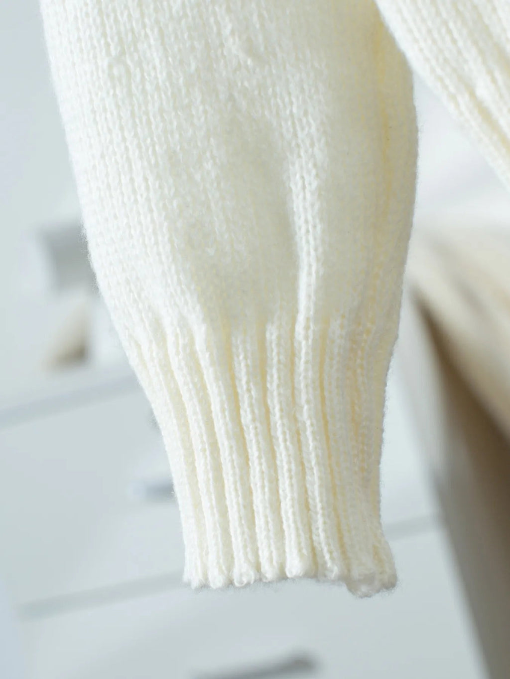 Crowned Energy CO. White / S Trendsi Sweaters & Cardigans/Cardigans Ribbed Knit Boat Neck Sweater