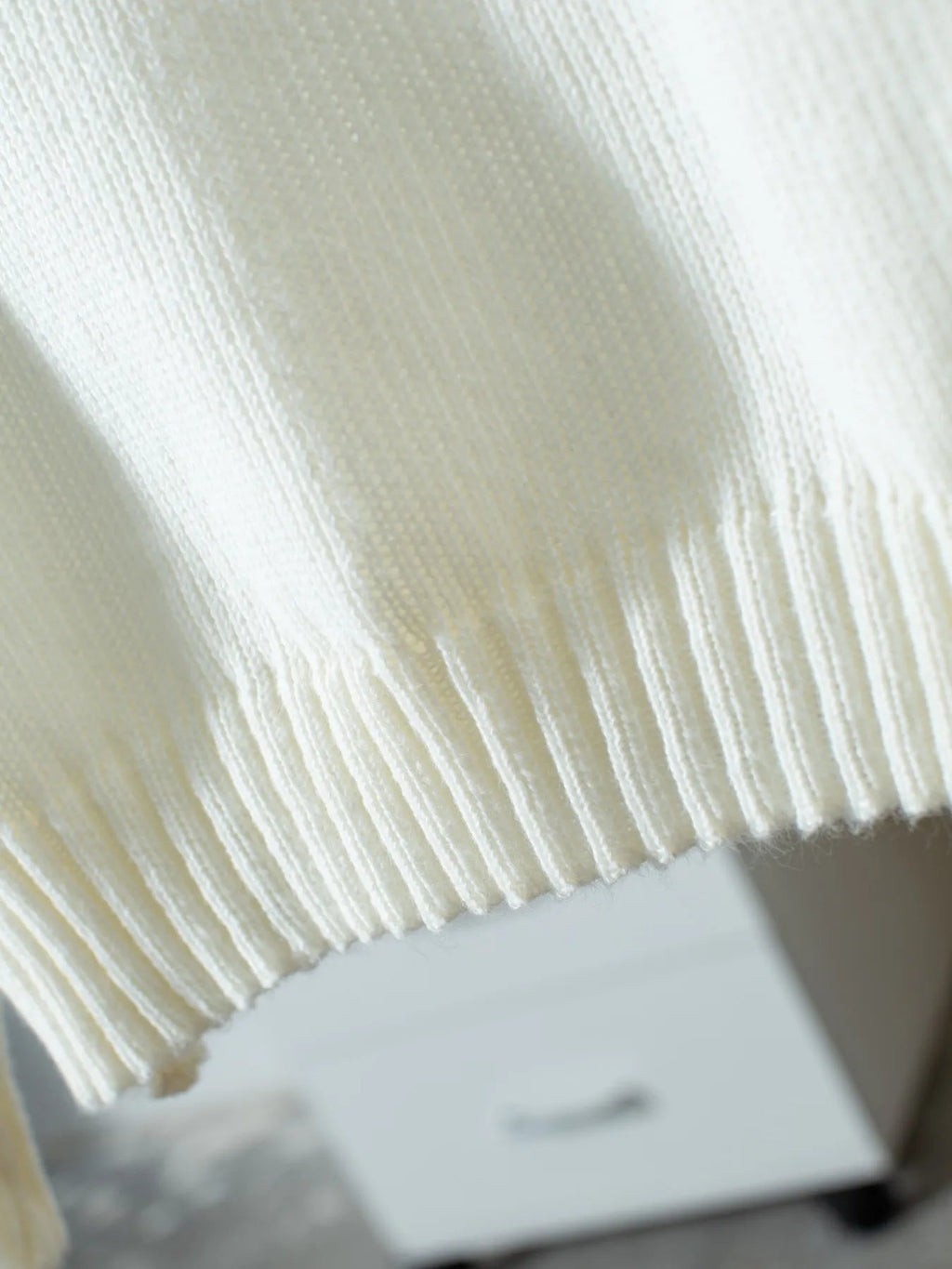 Crowned Energy CO. White / S Trendsi Sweaters & Cardigans/Cardigans Ribbed Knit Boat Neck Sweater