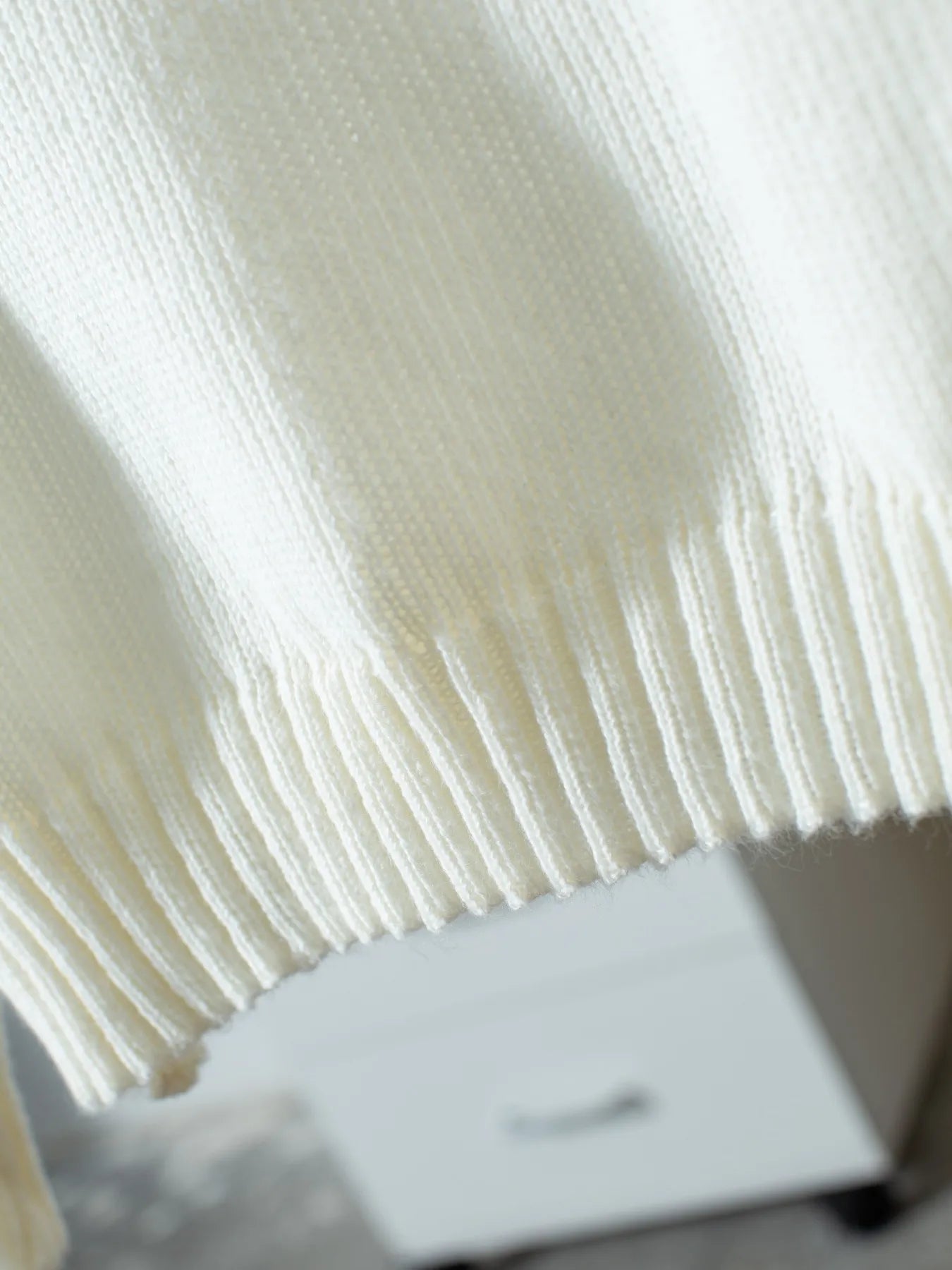 Crowned Energy CO. White / S Trendsi Sweaters & Cardigans/Cardigans Ribbed Knit Boat Neck Sweater