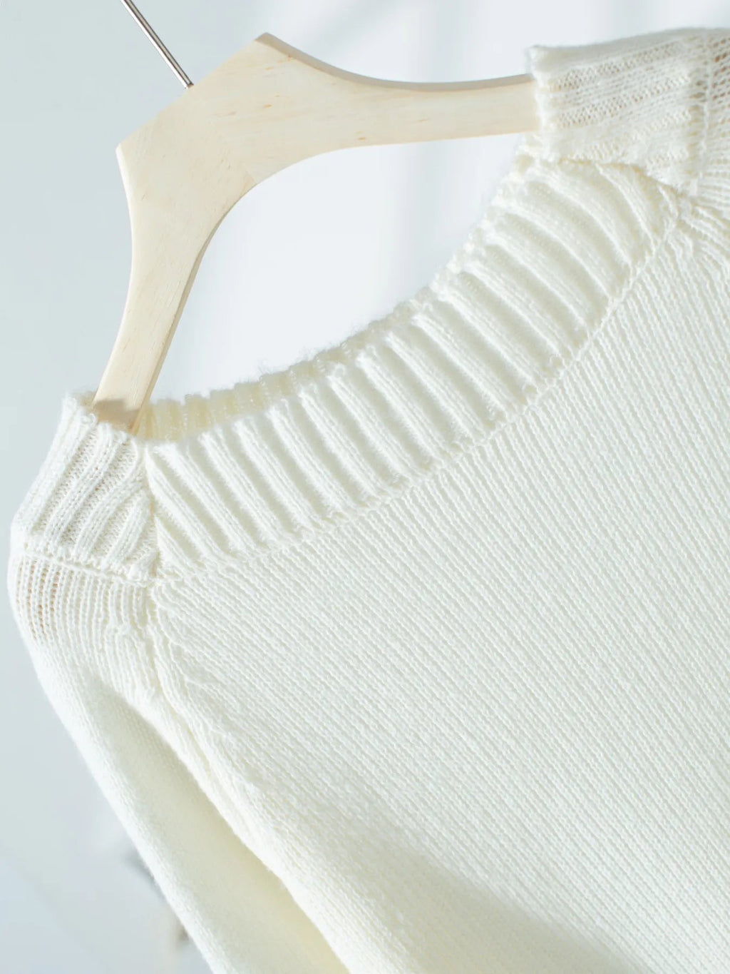 Crowned Energy CO. White / S Trendsi Sweaters & Cardigans/Cardigans Ribbed Knit Boat Neck Sweater