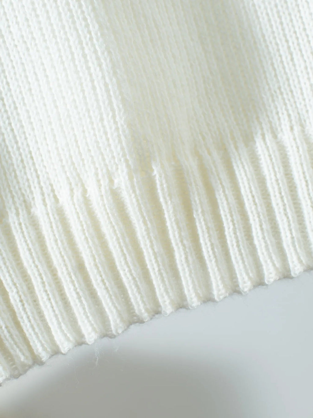 Crowned Energy CO. White / S Trendsi Sweaters & Cardigans/Cardigans Ribbed Knit Boat Neck Sweater