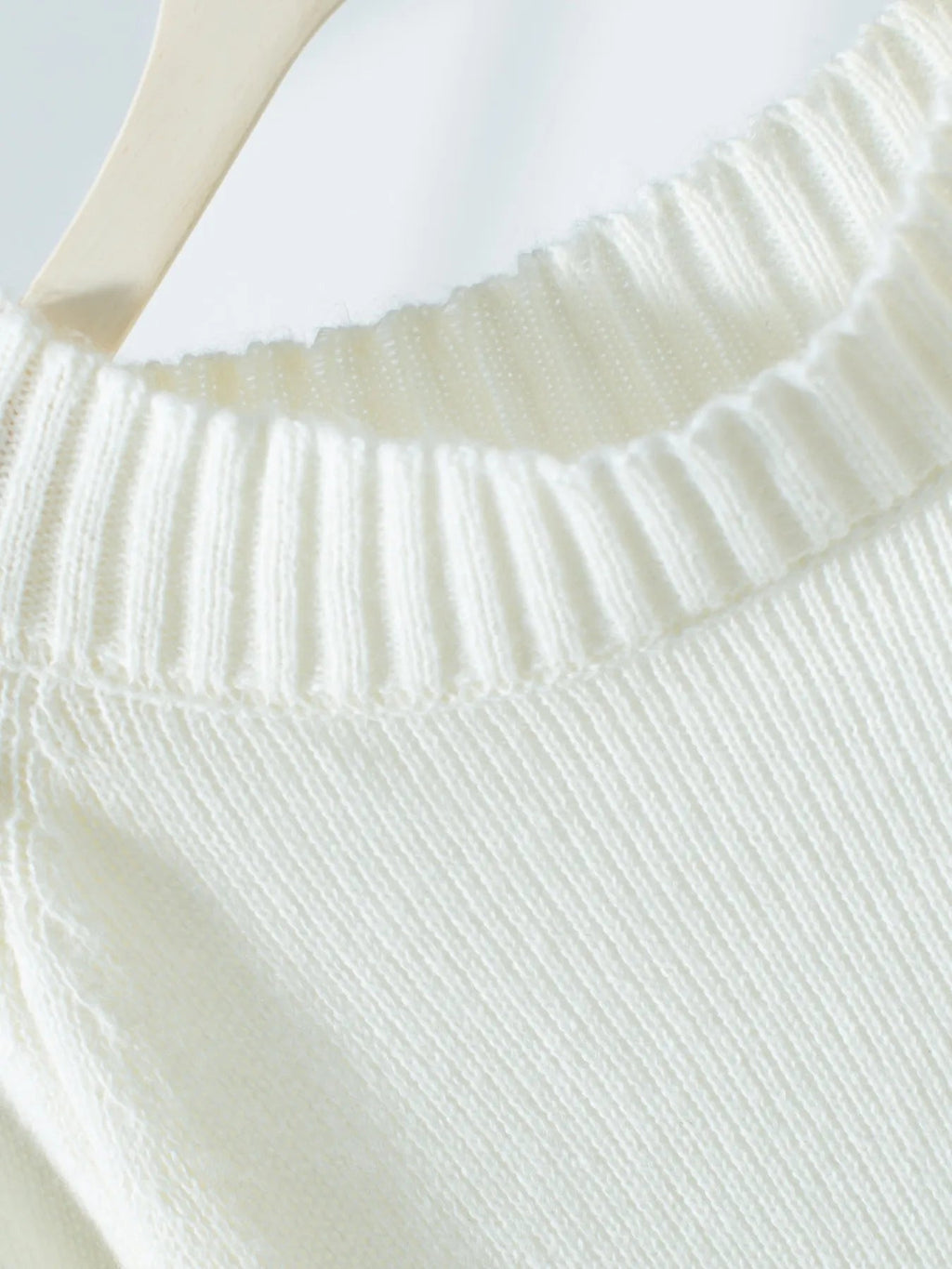 Crowned Energy CO. White / S Trendsi Sweaters & Cardigans/Cardigans Ribbed Knit Boat Neck Sweater