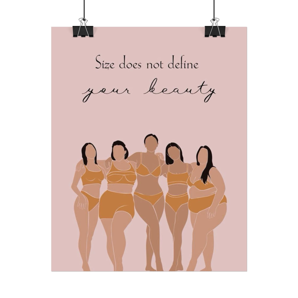 Rolled Poster — "Size Does Not Define Your Beauty" Body Positive Art Print - Crowned Energy CO.