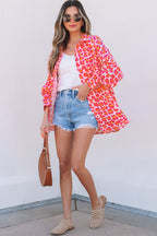 Crowned Energy CO. Rose / S / 100%Cotton Dear-Lover Dropshipping Tops/Blouses & Shirts Rose Leopard Printed Button Up Loose Shirt