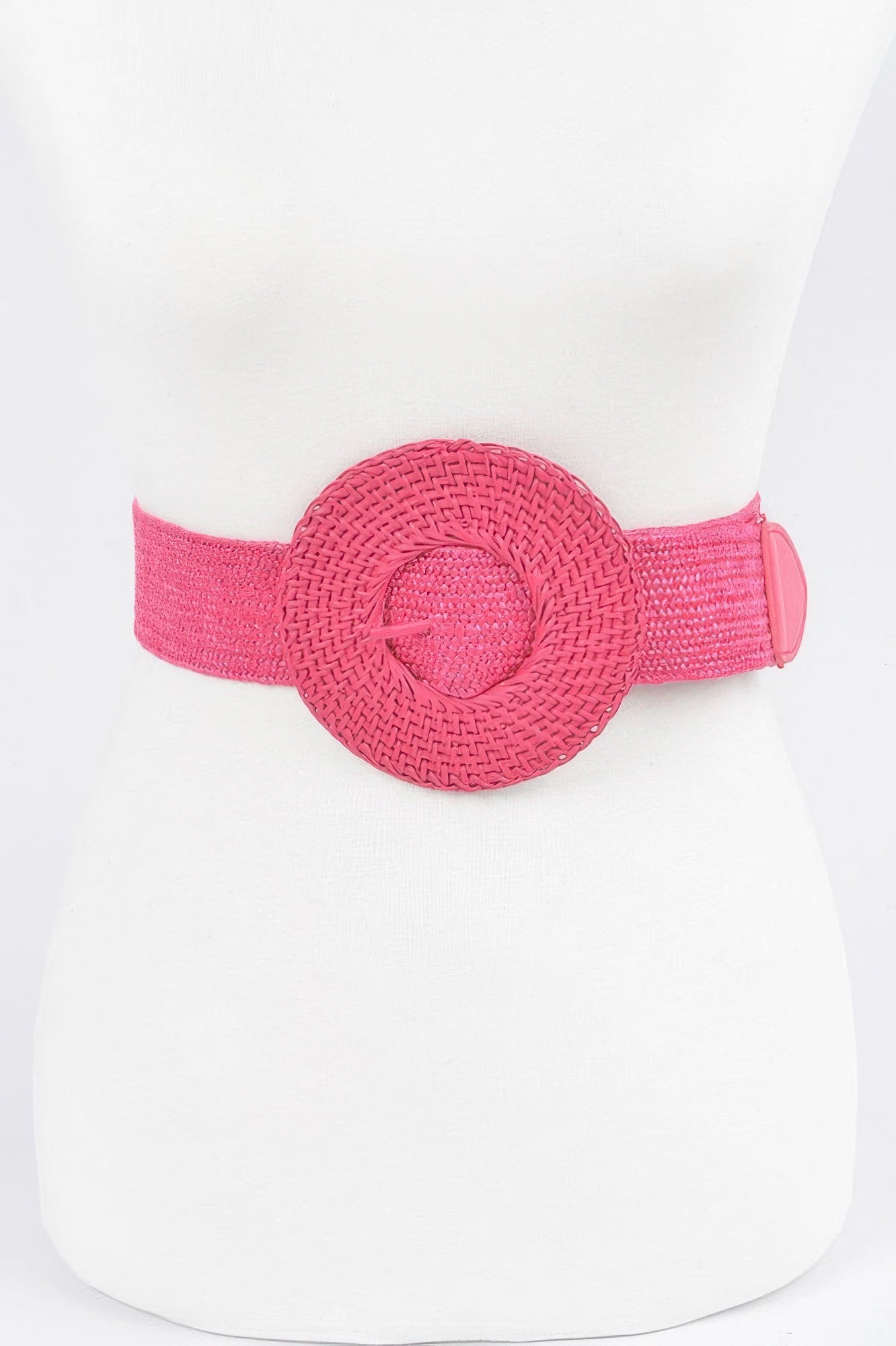 Round Handmade Bamboo Buckle Elastic Belt - Crowned Energy CO.