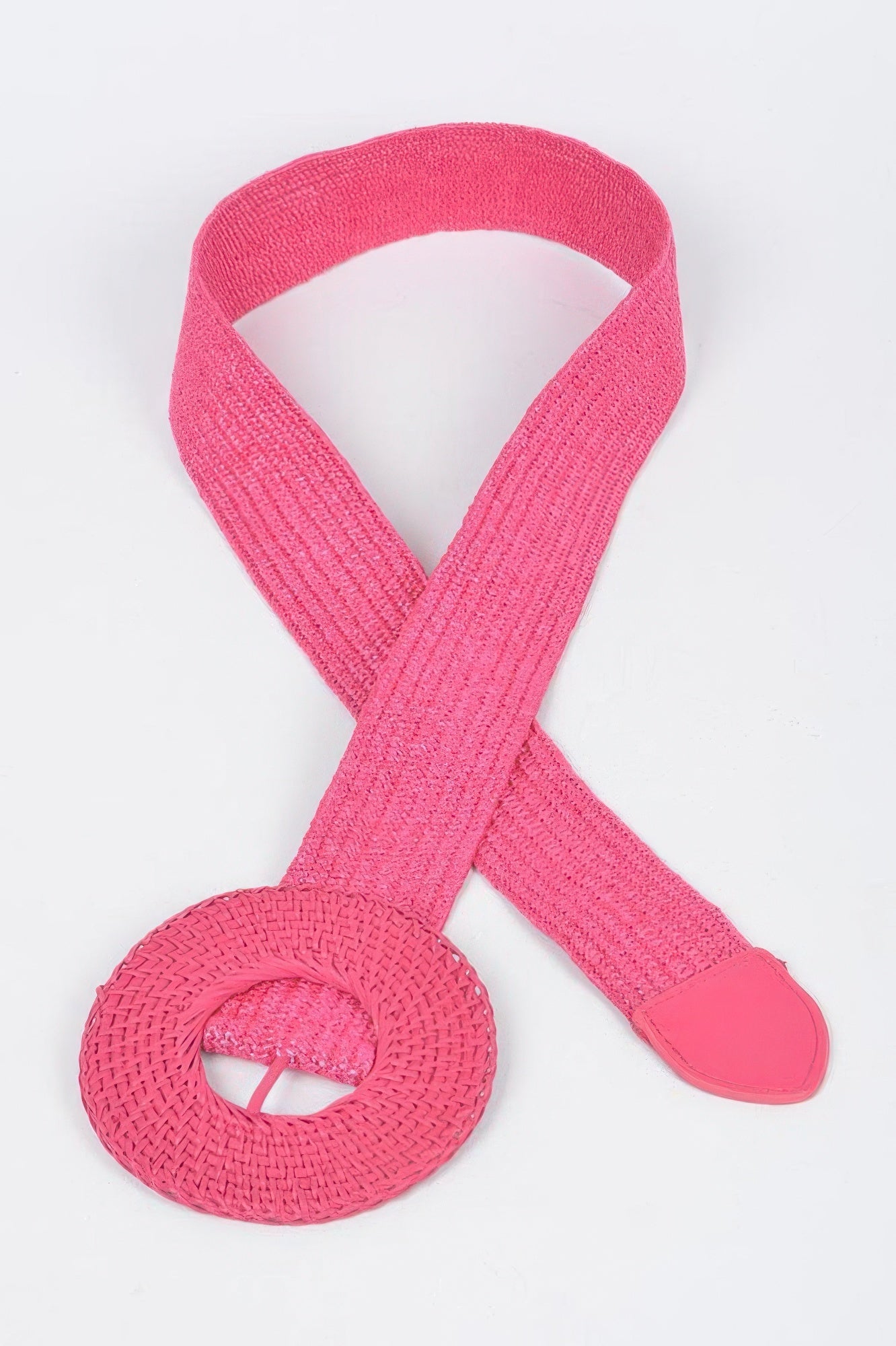 Round Handmade Bamboo Buckle Elastic Belt - Crowned Energy CO.