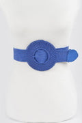 Round Handmade Bamboo Buckle Elastic Belt - Crowned Energy CO.