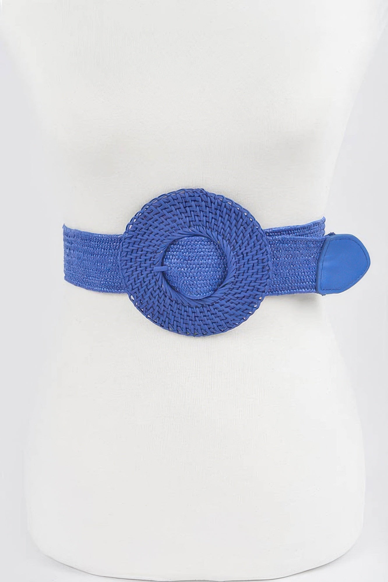 Round Handmade Bamboo Buckle Elastic Belt - Crowned Energy CO.