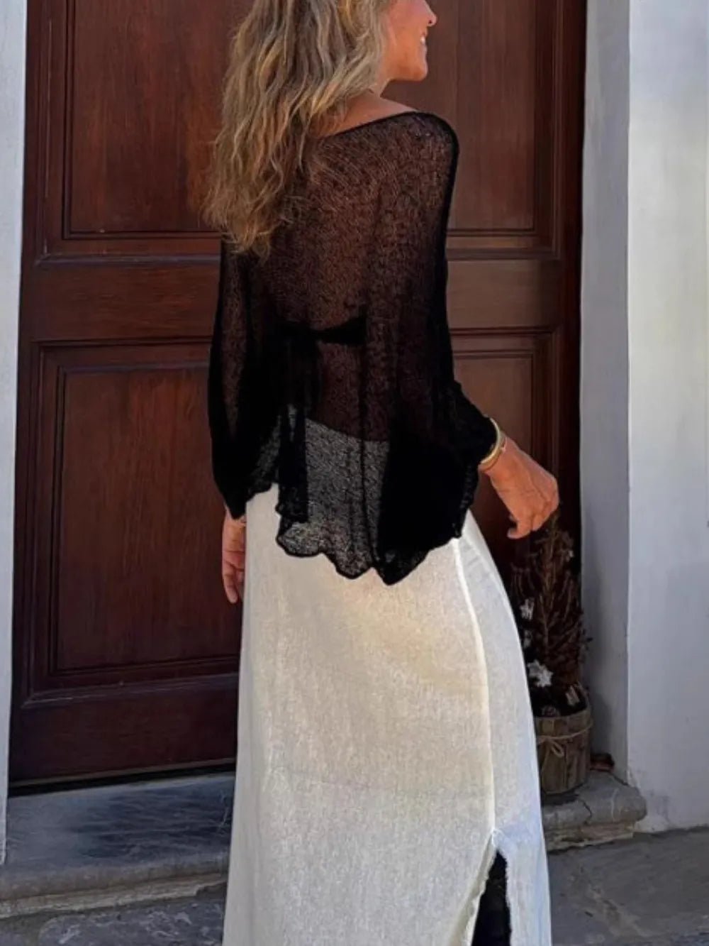 Round Neck Long Sleeve Cover - Up - Crowned Energy CO.