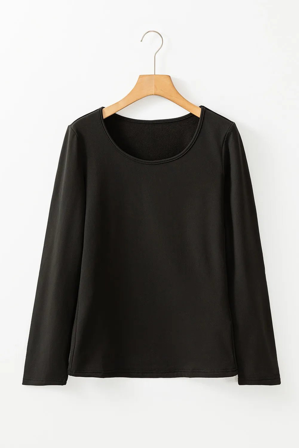 Crowned Energy CO. Black / S Trendsi Shirt Round Neck Long Sleeve Top