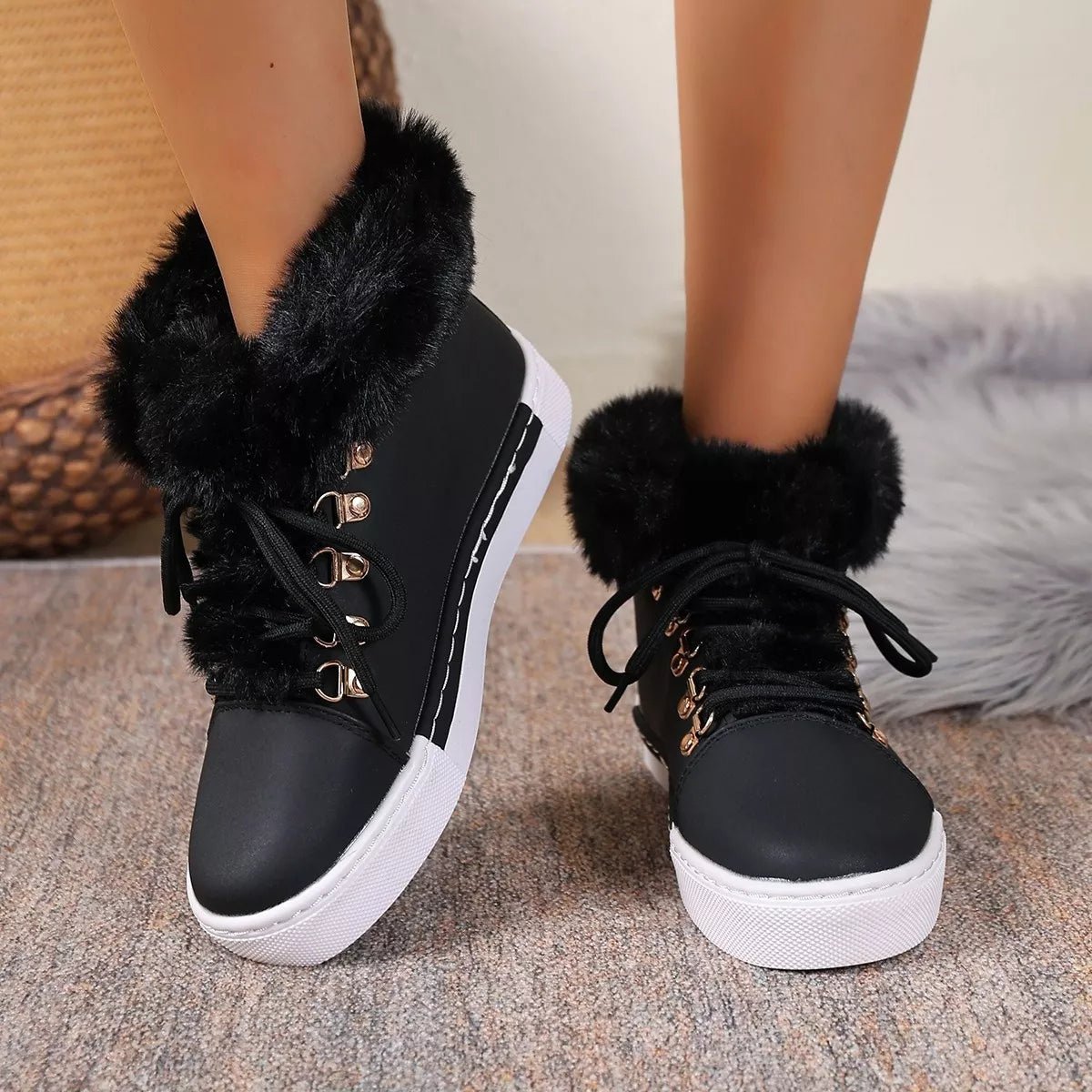 Round Toe Platform Boots - Crowned Energy CO.