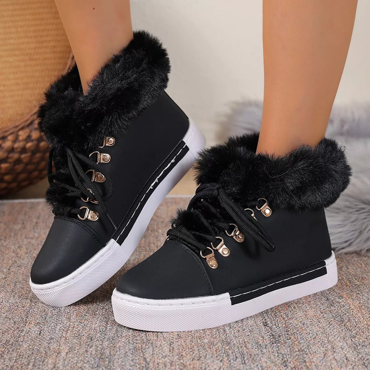 Round Toe Platform Boots - Crowned Energy CO.