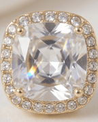 Rounded Square Rhinestone Earrings For Everyday Sparkle - Crowned Energy CO.