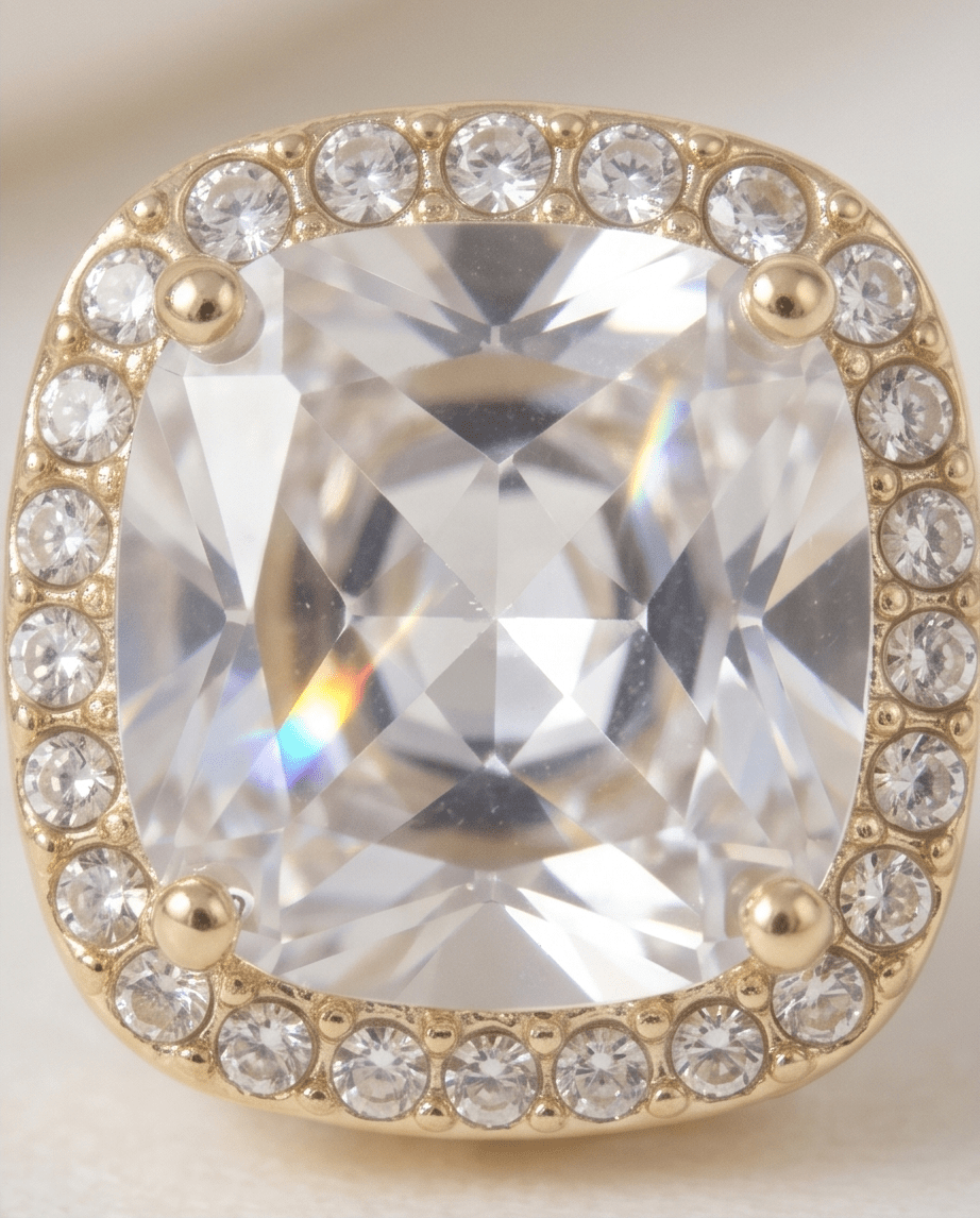 Rounded Square Rhinestone Earrings For Everyday Sparkle - Crowned Energy CO.