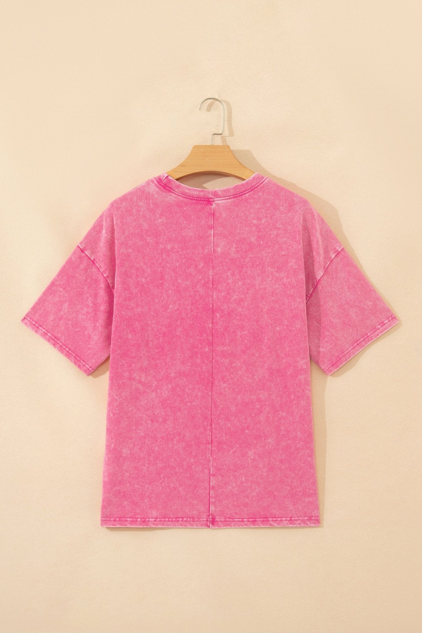 Sachet Pink Solid Color Cotton Mineral Washed Oversize Tee - Crowned Energy CO.