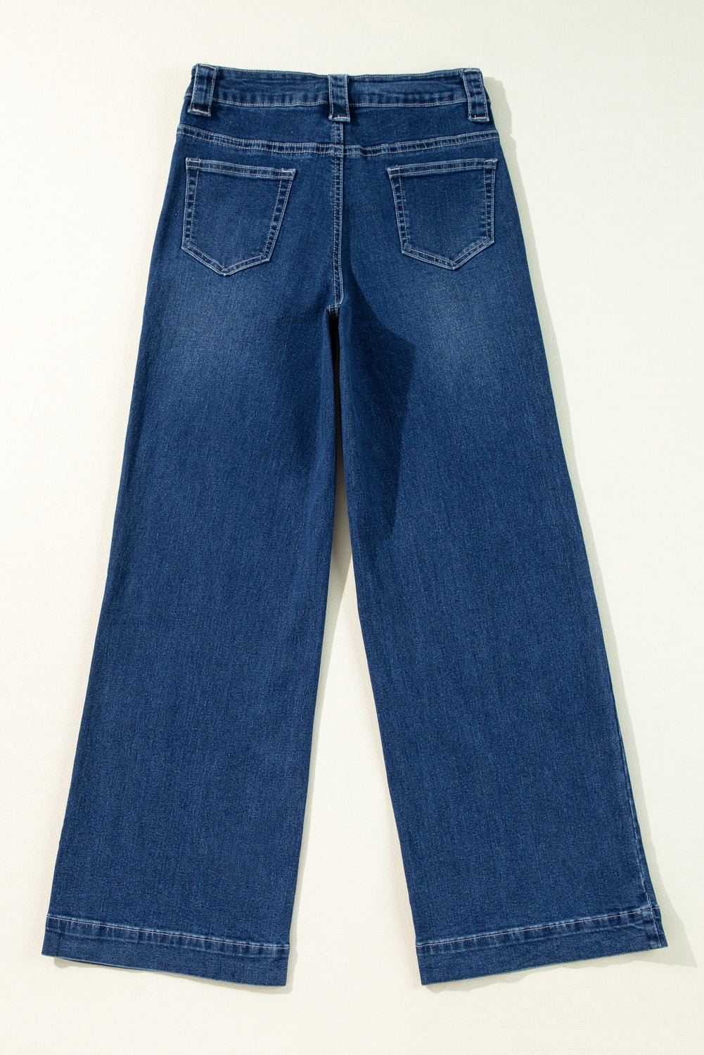 Crowned Energy CO. Sail Blue / 4 / 71%Cotton+27.5%Polyester+1.5%Elastane Dear-Lover Dropshipping Bottoms/Jeans Sail Blue Wide Leg Pocketed High Waist Jeans