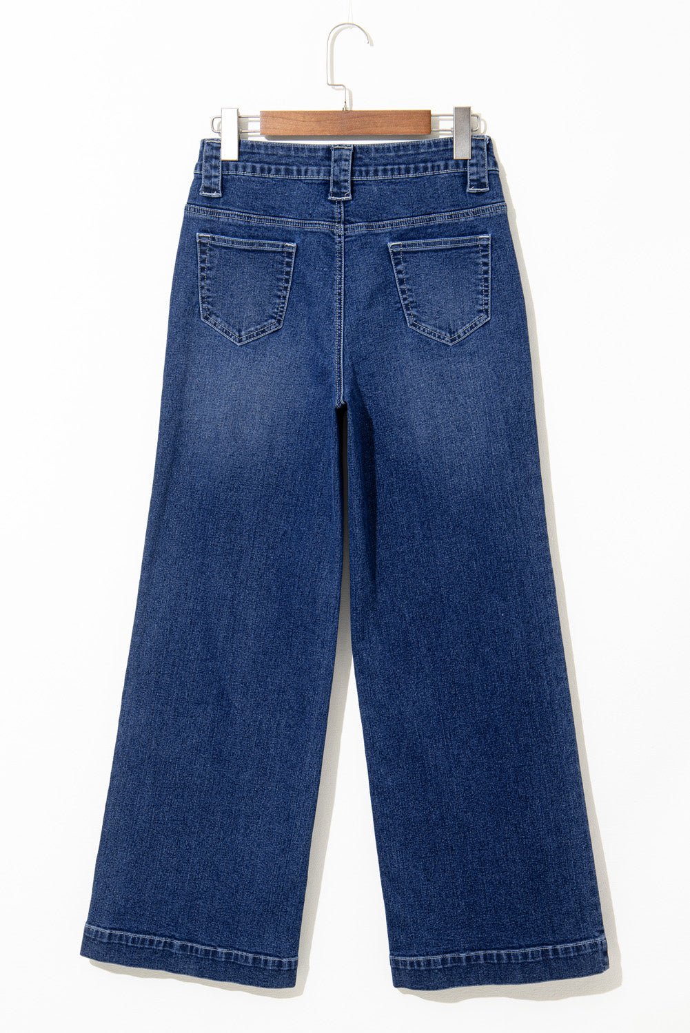 Crowned Energy CO. Sail Blue / 4 / 71%Cotton+27.5%Polyester+1.5%Elastane Dear-Lover Dropshipping Bottoms/Jeans Sail Blue Wide Leg Pocketed High Waist Jeans