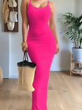 Crowned Energy CO. Hot Pink / XS Trendsi Dresses/Maxi Dresses Scoop Neck Maxi Cami Dress