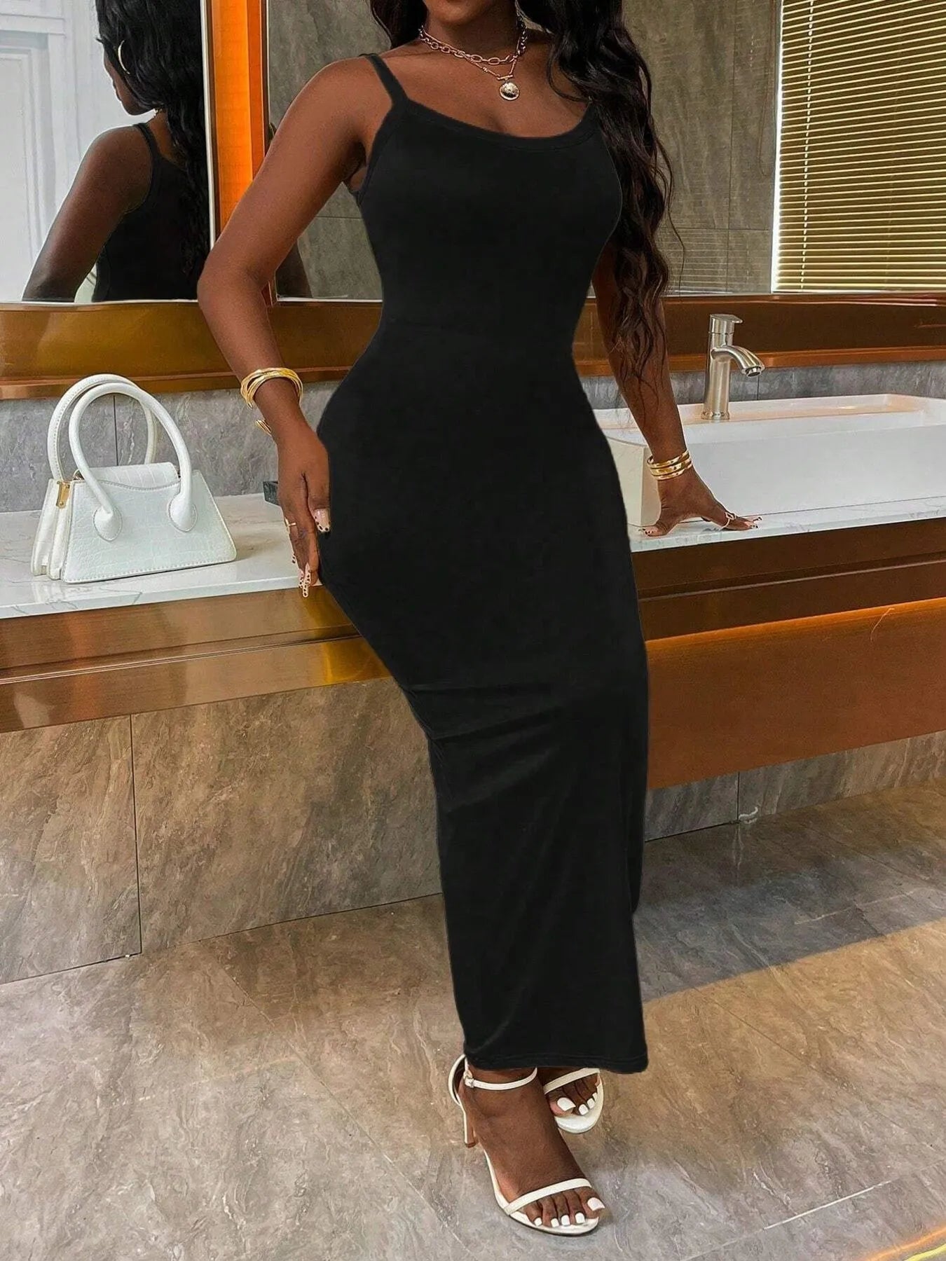 Crowned Energy CO. Hot Pink / XS Trendsi Dresses/Maxi Dresses Scoop Neck Maxi Cami Dress