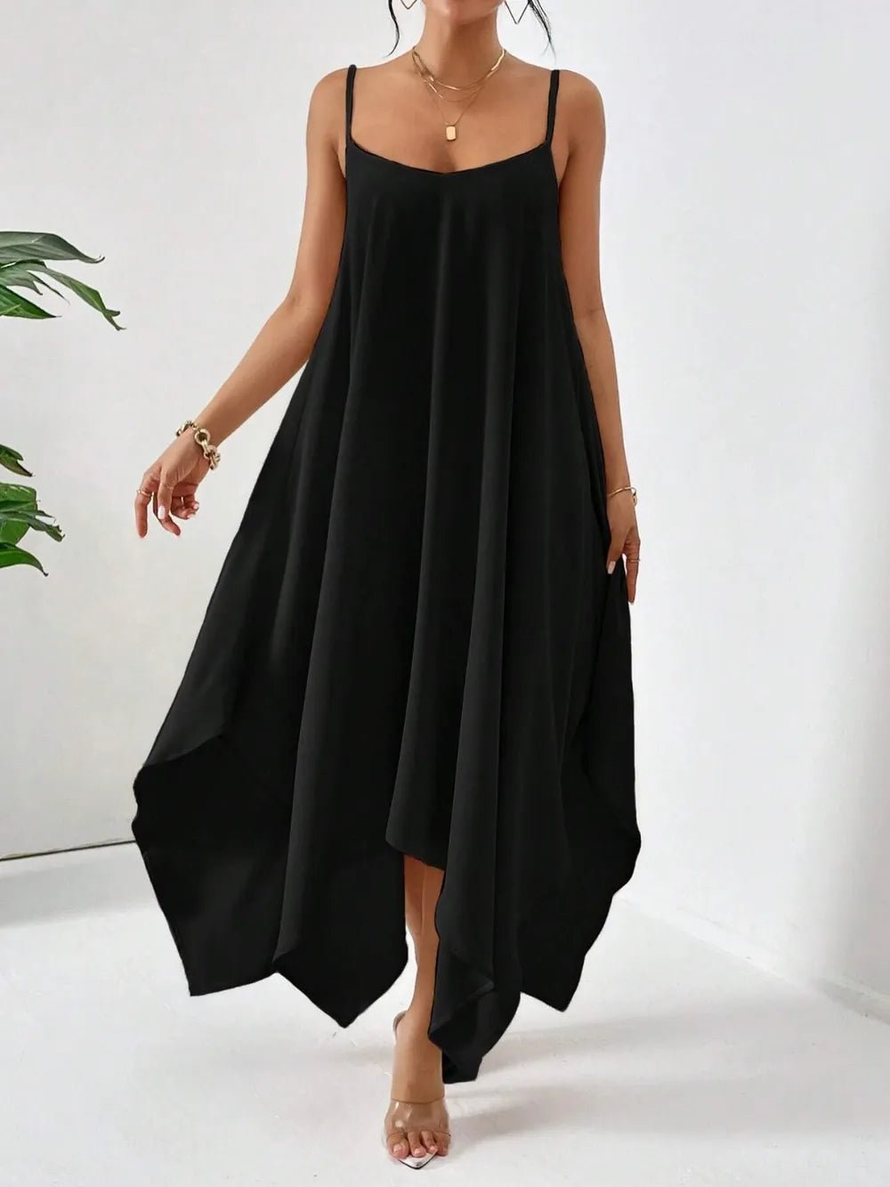 Scoop Neck Midi Cami Dress - Crowned Energy CO.