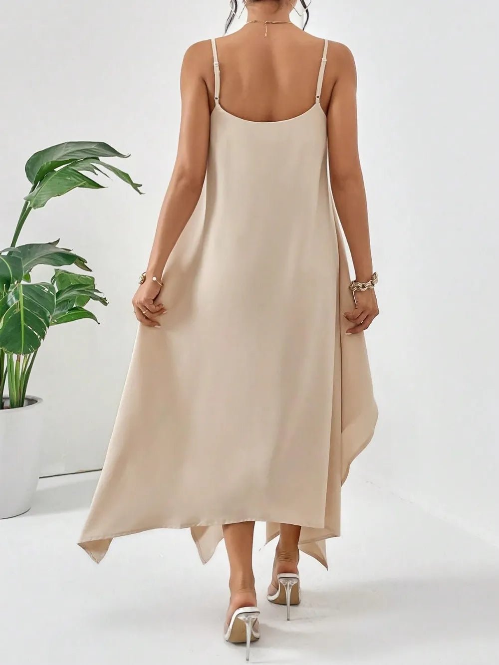 Scoop Neck Midi Cami Dress - Crowned Energy CO.