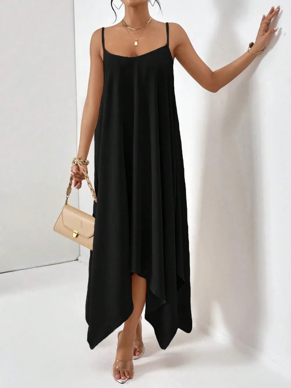 Scoop Neck Midi Cami Dress - Crowned Energy CO.
