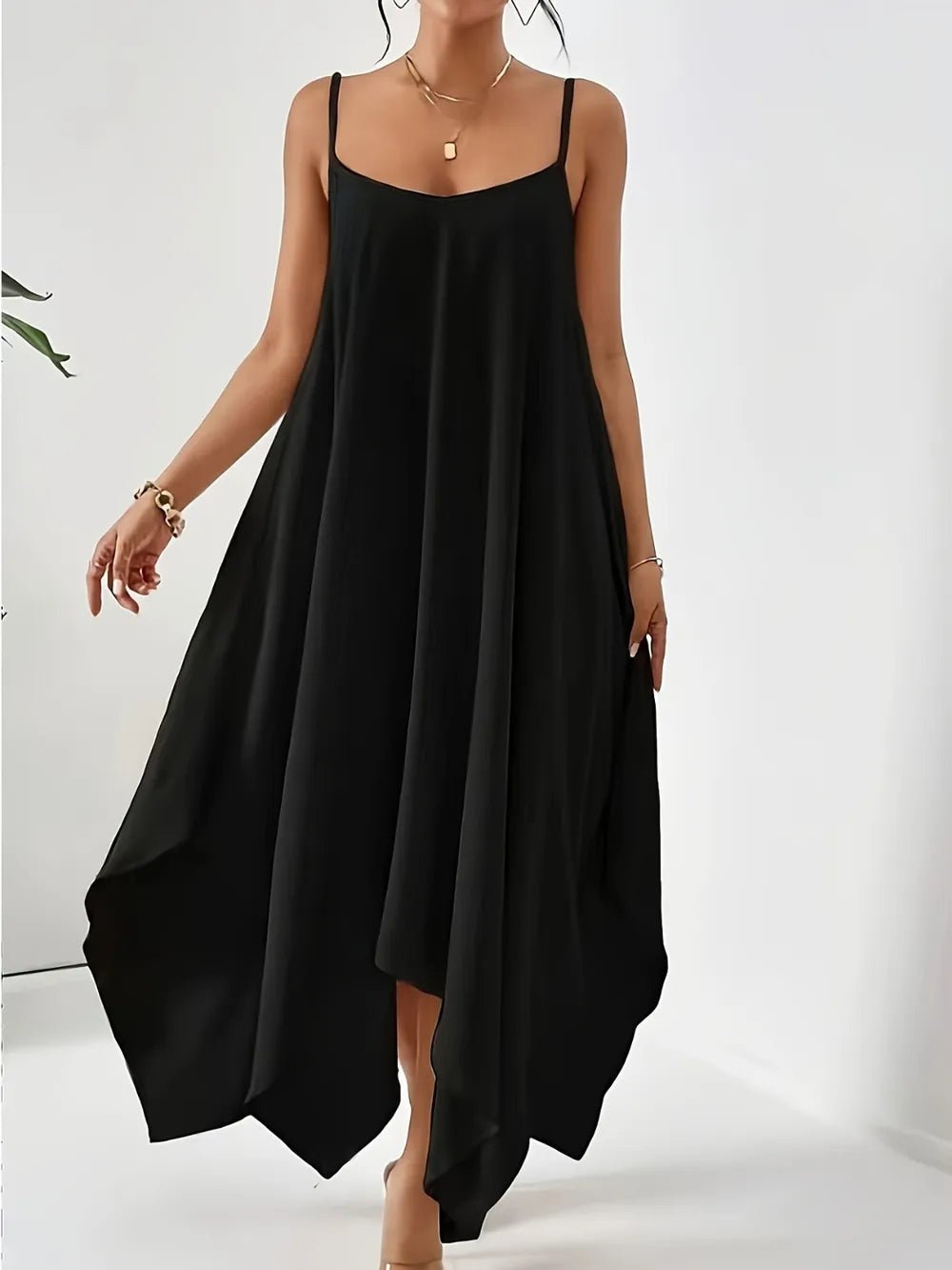 Scoop Neck Midi Cami Dress - Crowned Energy CO.