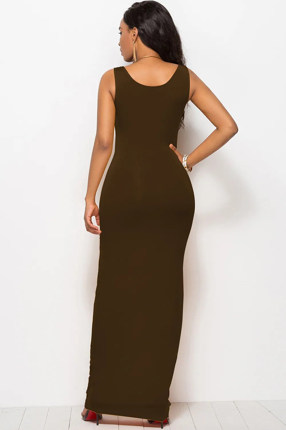 Scoop Neck Wide Strap Maxi Dress - Crowned Energy CO.